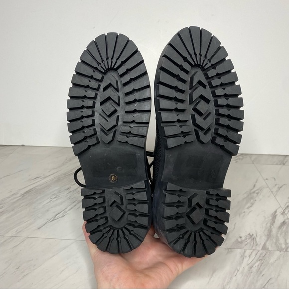 New! Kelsi Dagger Brooklyn Faux Fur Lace Up Black Boot 8 - Picture 13 of 14